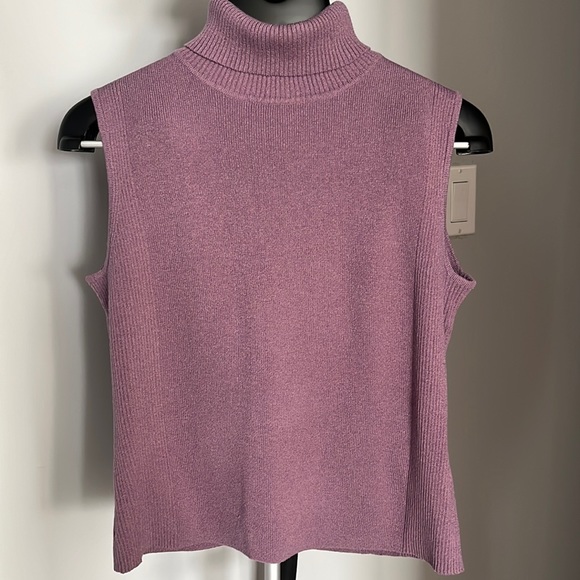 Cleo petite knitted turtleneck sleeveless sweater, petite large - Picture 1 of 4